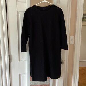 COS black wool three quarter sleeve mini dress.